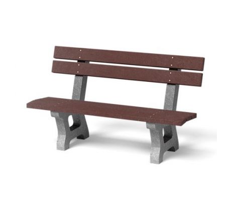 Lavička BÁRA, dĺžka 1.5m, šírka 41cm, Sivá +Hnedá na objednávku